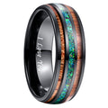 Blue Opal Tungsten Ring Men