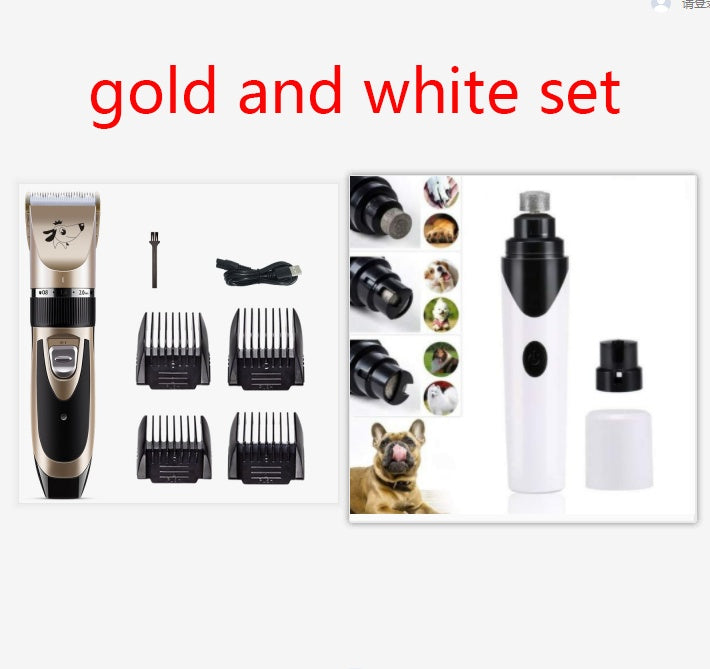 USB Rechargeable Electric Pet Clipper Razor Set Low Noise Pet Hair Tr