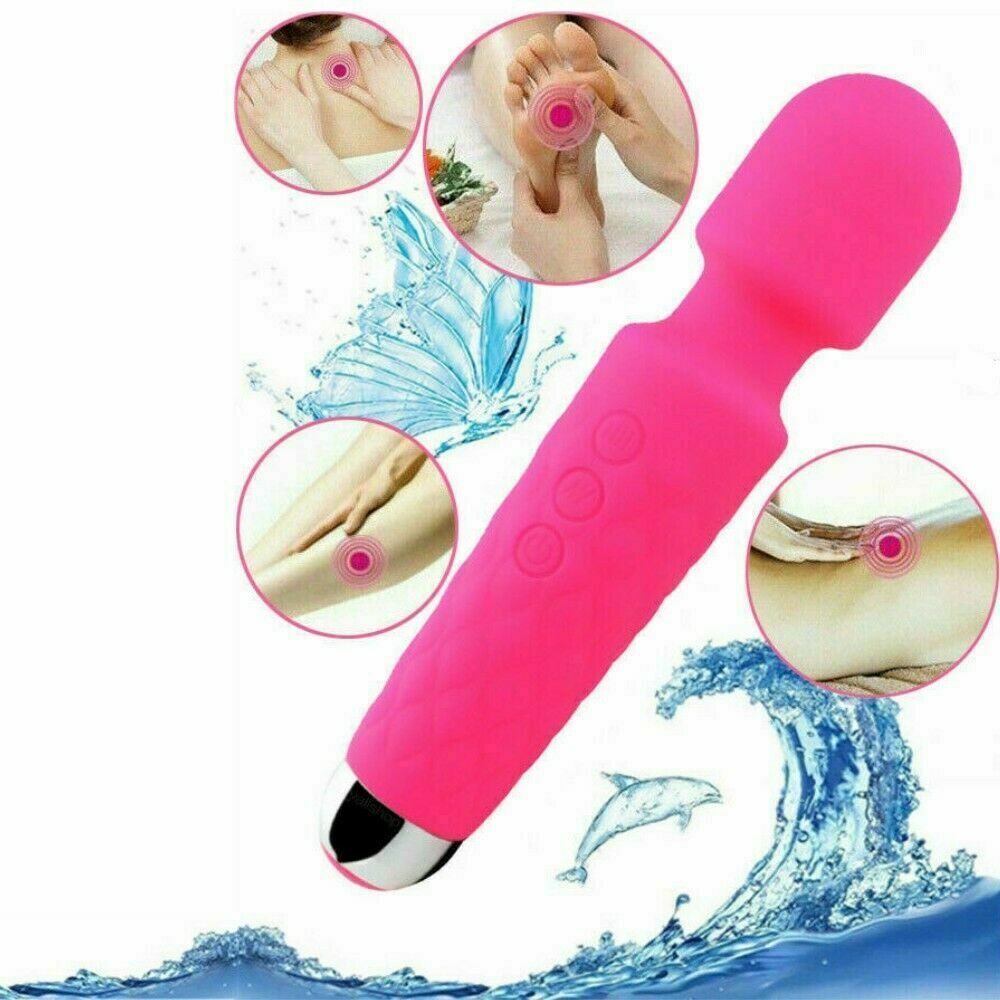 Magic Massage Wand Muscle Relaxation Massager 20 Speed Vibrating Full Body Therapy Motor USB Rechargeable