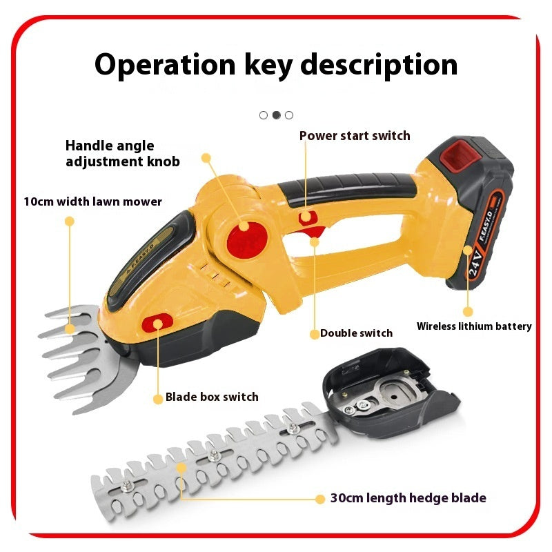 Electric Hedge Shears Dual-purpose Rechargeable Pruning Shear Mower
