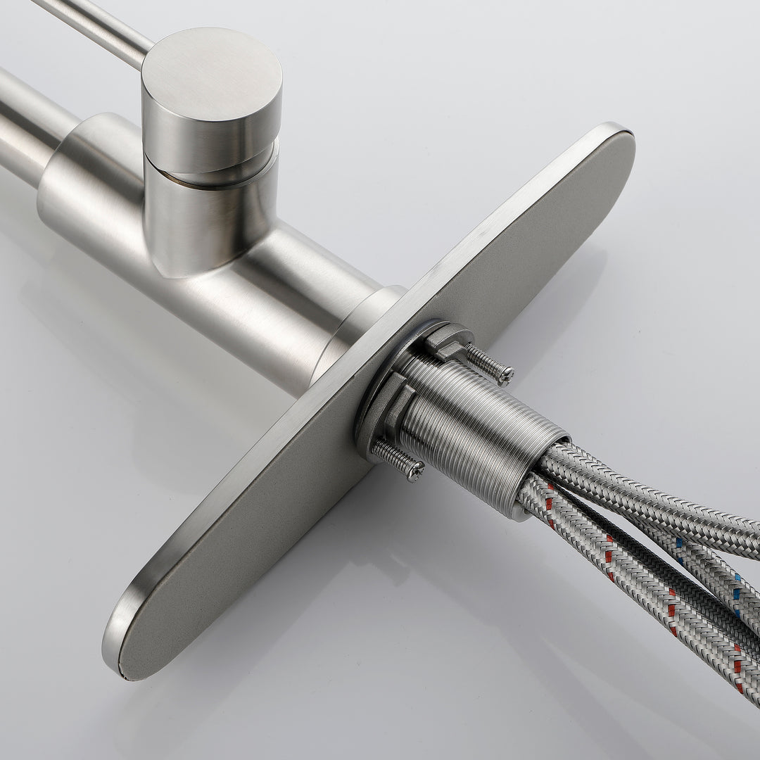 Single Handle High  Pull Out Kitchen Faucet, Single-stage Stainless Steel Kitchen Sink Faucet, With Pull Down Spray