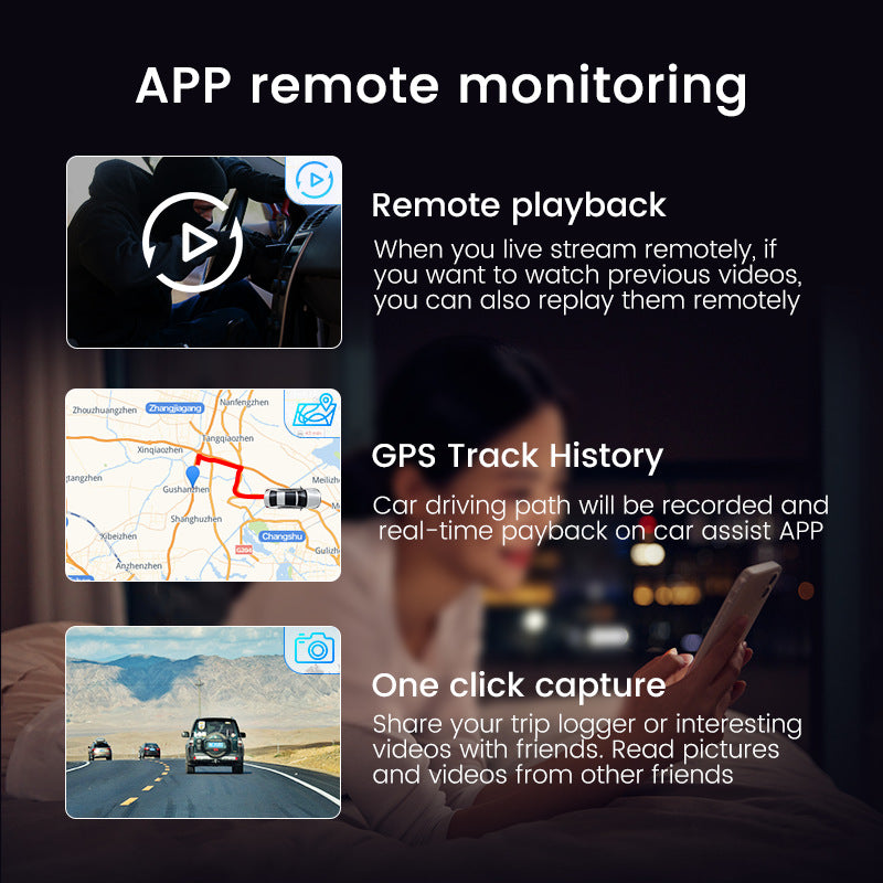2K HD Wi-Fi Rearview Camera Car HD Dash Cam