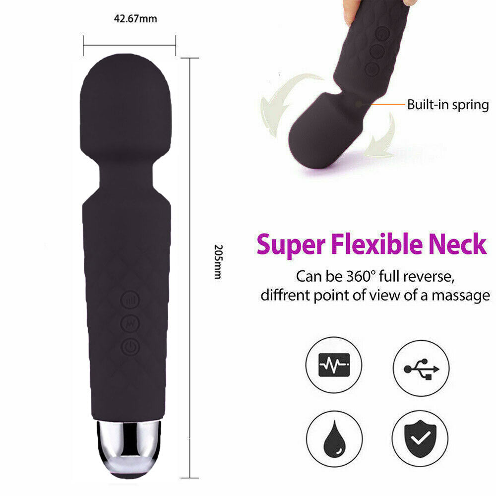 Magic Massage Wand Muscle Relaxation Massager 20 Speed Vibrating Full Body Therapy Motor