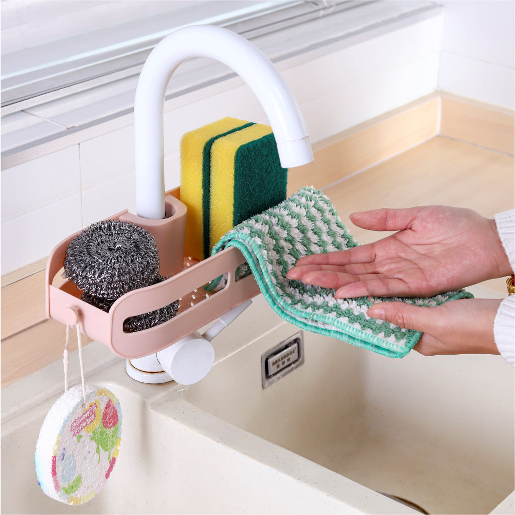 Kitchen Racks Hanging On A Faucet Snap-on Sink Bathroom Rack