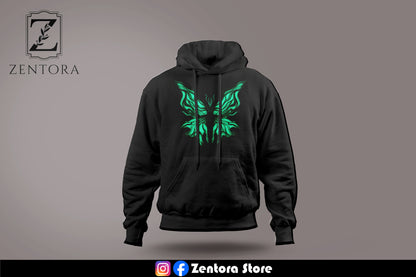 Striking Green Butterfly Hoodie