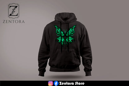 Striking Green Butterfly Hoodie